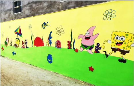 荆门幼儿园墙体彩绘—奇妙的色彩搭配